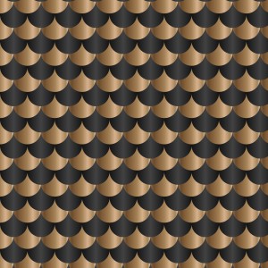 BLACK AND COPPER MERMAID PATTERN